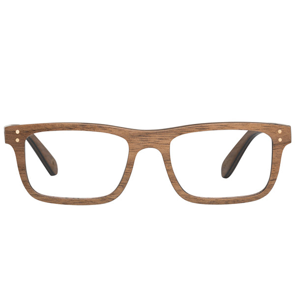 wooden goggles Boise Wood Prescription Glasses Black Walnut // Blue Light Clear Lens